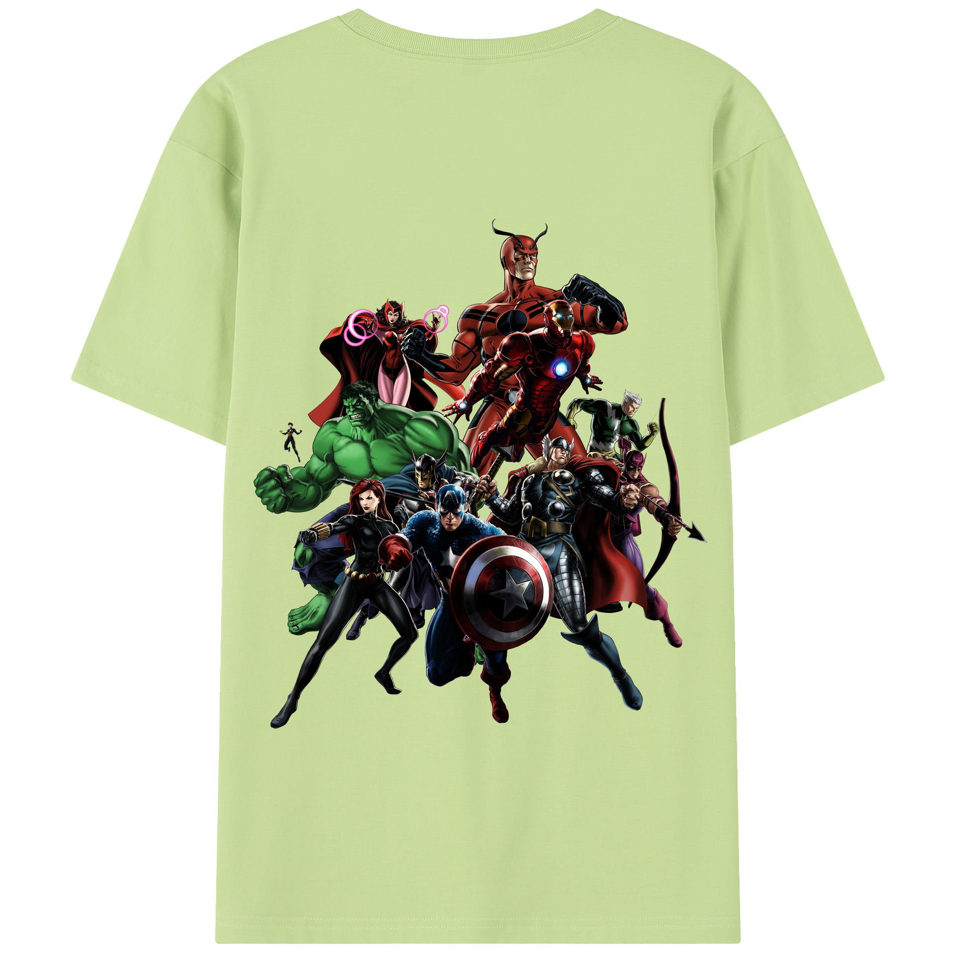 （画像用） アベンジャーズ The Avengers 綿100％半袖Tシャツ（背面プリント）